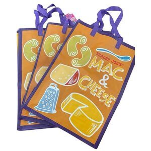 Lot of 3 Comfort Food Trader Joe’s Shopping Bags  - Purple and Orange NWT